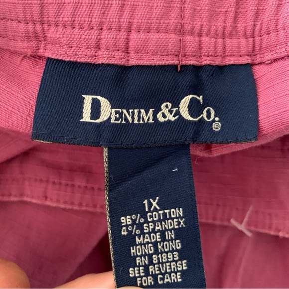 Denim & Co Purple Cotton/Spandex Pants Size 1X - Picture 10 of 10